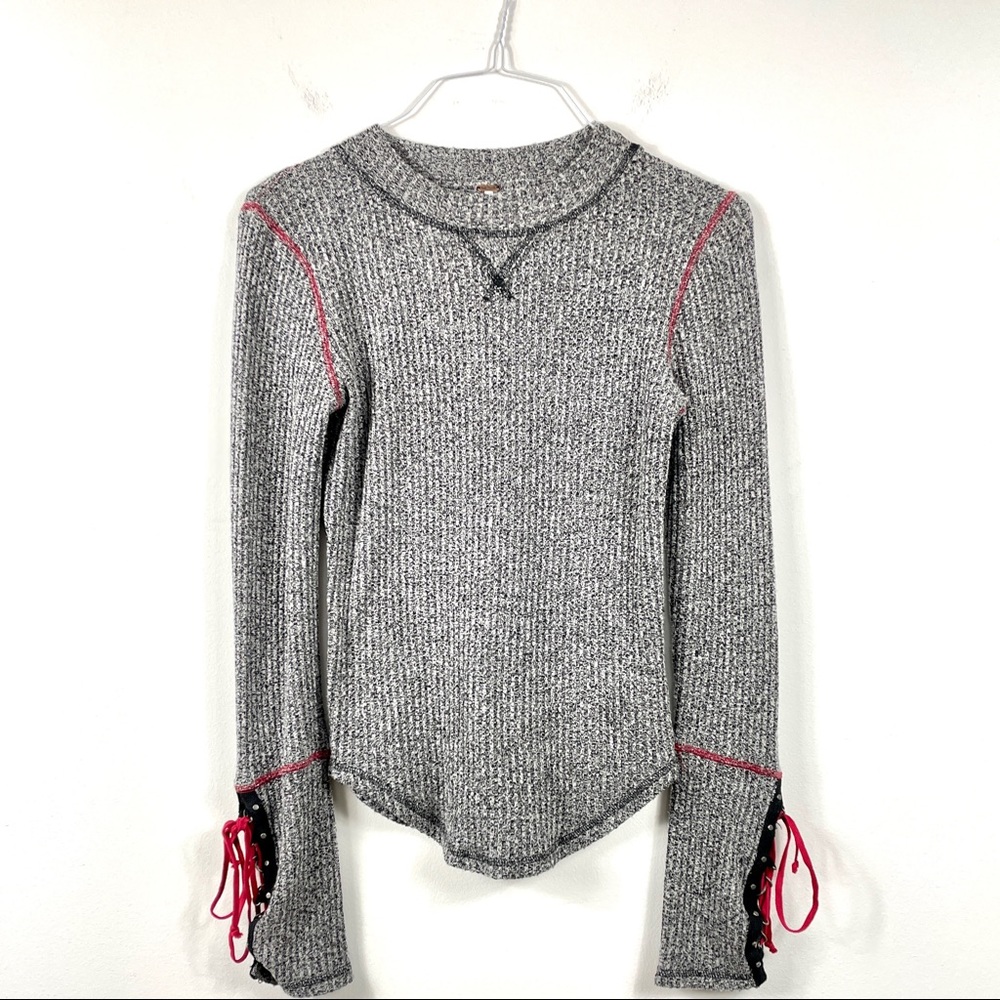 Free People crew neck long sleeve top size S
